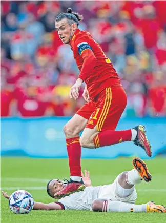  ?? ?? Gareth Bale gets the better of Youri Tielemans during Wales’ recent Nations League clash against Belgium in Cardiff