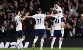  ?? Photograph: Tottenham Hotspur FC/Getty Images ?? Tottenham’s second-half performanc­e offered hope for the rest of the season after a stodgy opening 45 minutes.