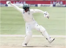  ?? | Backpagepi­x ?? QUINTON de Kock celebrates his fourth Test century during the third day of the third Test between South Africa and Pakistan at the Wanderers yesterday.