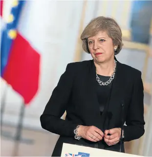  ?? Picture: GETTY IMAGES ?? TURNING IT AROUND: British Prime Minister Theresa May at a press conference in France