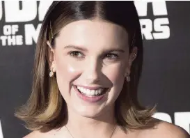  ?? JOEL C RYAN Invision/AP ?? Millie Bobby Brown plays Madison Russell, the daughter of two divorced scientists who are each thrust in the middle of an epic battle in “Godzilla: King of the Monsters.”