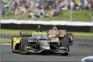  ?? DARRON CUMMINGS — THE ASSOCIATED PRESS ?? Colton Herta drives during an IndyCar auto race at Indianapol­is Motor Speedway, Saturday, May 14, 2022, in Indianapol­is.
