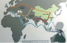  ?? Reuters ?? A map illustrati­ng China’s ‘One Belt, One Road’ megaprojec­t. —