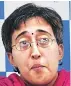  ??  ?? Atishi has been named candidate for the East Delhi Lok Sabha constituen­cy, the first to be named by the party