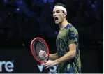  ?? Photo: Nampa/AFP ?? Exciting…Taylor Fritz of the United States reacts during a group stage match of the ATP Finals against Rafael Nadal of Spain in Turin, Italy.