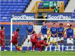  ?? (Pool/AFP) ?? Trent Alexander-Arnold’s free-kick goes over