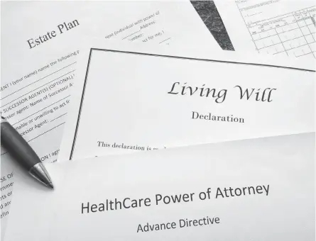  ?? 123RF ?? To help families start their end-of-life advanced planning, Kelly Corkery recommends creating a finale file. This file should include important estate documents and any other meaningful personal effects are stored.