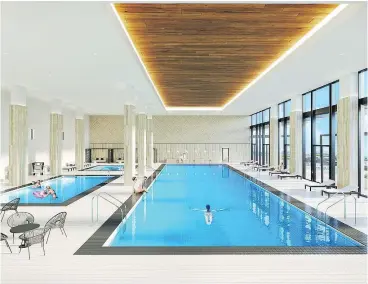  ??  ?? An artist’s rendering of the pool at Cambie Gardens.