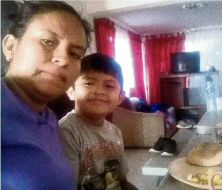  ??  ?? Orantes has not spoken to her eight-year-old son, Abel Alexander, in a month, since immigratio­n officials separated them after they crossed the US-Mexico border to seek asylum. - AP