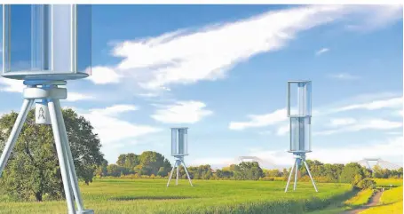  ?? FOTOS (2): ADAPT VERTICAL MILLS ?? So stellt sich Adapt Vertical Mills eine Energieque­lle der Zukunft vor. Ein Modell mit dem Maßstab 1:10 ist bereits fertig, zwei Protoypen sind in Planung.