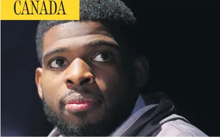  ?? BRUCE BENNETT / GETTY IMAGES ?? P.K. Subban’s stardom reflects a newly energized south, but the Civil War — and its racist subtext, through its monuments — is never far away.