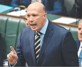  ?? Picture: AAP ?? HEALTH EMERGENCY: Peter Dutton is calling for an investigat­ion into China’s part in COVID-19.