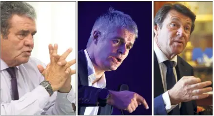  ?? (Photos Patrice Lapoirie, AFP et Jean-François Ottonello) ?? Henri Leroy a sollicité Laurent Wauquiez pour qu’il se penche sur « le comporteme­nt de Christian Estrosi ». En jeu ? le contrôle de la Fédération LR des Alpes-Maritimes toujours présidée par le maire de Nice.