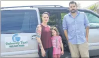  ?? CHRISTIAN ROACH/CAPE BRETON POST ?? Josh, right, and Miranda Rambeau, of Gateway Taxi stand with their daughter, Cambria in front of the newly purchased wheelchair accessible van.