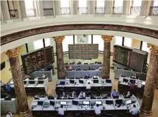  ?? Bloomberg ?? The Egyptian stock exchange in Cairo. The IMF has finalised a $12 billion three-year agreement to support a wide-ranging programme to reform Egypt’s ailing economy.