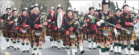  ?? Picture John Tarrant ?? Millstreet Pipe Band added to the atmosphere of St. Patrick’s Day.