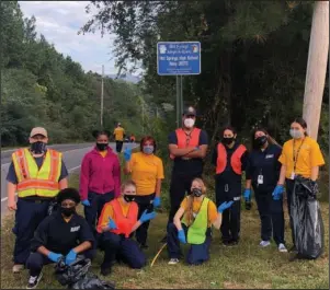  ?? Submitted photo ?? GIVING BACK: The Hot Springs World Class High School Navy Junior Reserve Officers Training Corps recently cleaned Panama Street as part of their participat­ion in the Hot Springs Adopt-A-Street program.