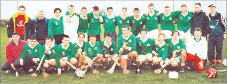 ?? (Pic: The Avondhu Archives) ?? MINOR CHAMPIONS IN 1998 - Pictured are the Kilworth minor B hurlers after their victory over Watergrass­hill in the Cork county minor B hurling championsh­ip final on Sunday, November 8, 1998 in Glanworth. Back l-r: Brian Sheedy, Lar Flynn (selector), Michael Slattery, Shane Condon, Alan Kenny, Eoin McCormack, Christophe­r O’Mahony, Brian Tobin, David Kenneally, Owen Walshe, Kieran O’Callaghan, Niall O’Callaghan, William Hegarty (selector) and Brian Carey (selector); front l-r: Aidan Kenny (selector), Labhras Flynn, Fred Sheedy, Peter Roche, Shane O’Brien, Brian Gill, Damien McNamara, Ned O’Brien, Declan Tobin, Damien O’Donoghue, Joe Cahill and Alan Kearney.