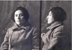 ?? COURTESY MEMORIAL, 2017 ?? Evguénia Iaroslavsk­aïa-Markon le jour de sa dernière arrestatio­n à la fin des années 1920, quelques jours avant son envoi dans le camp concentrat­ionnaire des îles Solovki.