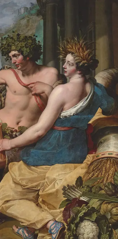  ??  ?? Ceres, Bacchus and Venus, as depicted by Abraham Janssens (1605-1615)