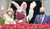  ?? AP ?? President Joe Biden with first lady Jill Biden and the Easter Bunny at the White House in Washington, on April 5, 2021.