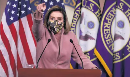  ?? GETTY IMAGES ?? Briefing: Nancy Pelosi during a media conference in Washington yesterday