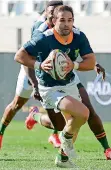  ?? BackpagePi­x ?? COBUS Reinach was full of running for South Africa ‘A’ against the Bulls on Saturday. | RYAN WILKISKY