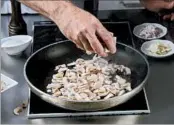  ??  ?? Spread mushrooms evenly in the pan, no more than two layers deep to ensure they will brown not steam. 1. 2.