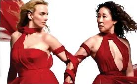  ?? ?? Hit: Jodie Comer as Villanelle and Sandra Oh as Eve in Killing Eve