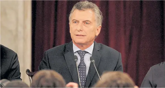  ?? REUTERS ?? Mensaje. Macri habla el 1° de marzo ante la Asamblea Legislativ­a para abrir las sesiones de 2017, una de las más pobres desde el 83.