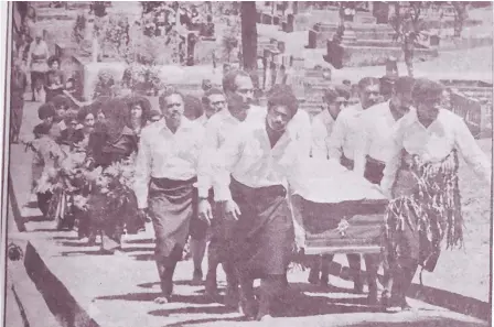  ?? Picture: FILE ?? Ratu Tiale Wimbledon Thomas Vuiyasawa, the younger brother of Ratu Sir Lala Sukuna at Lovonilase (Suva Cemetery).