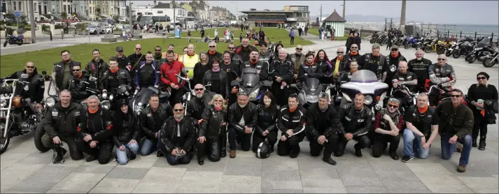  ??  ?? Celtic Wolves Ride out for Community Reaches OUt: the riders assemble on Bray Seafront