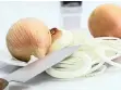  ??  ?? ONIONS cut the risk of bowel cancer.