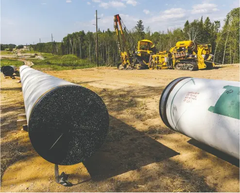  ?? KEREM YUCEL / AFP VIA GETTY IMAGES FILES ?? The Enbridge Line 3 pipeline in June, the month before the Liberal government launched an engagement process on ensuring Canadian oil and gas workers will be part of a “just transition” as the country increases the carbon tax.