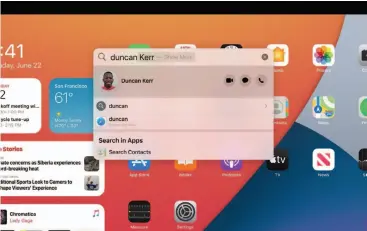  ??  ?? You can search for anything wherever you are in ipados 14.