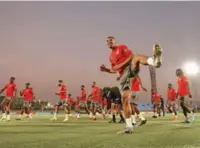  ?? (AFP) ?? Ghana’s defender Alexander Djiku (R front) takes part in a training session at Aspire training zone in Doha on Wednesday on the eve of their FIFA World Cup Qatar 2022 match against Portugal.