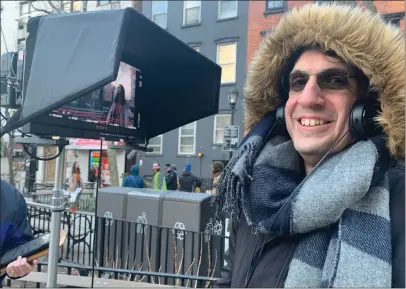  ?? Submitted photo ?? Pawtucket native Brian DeCubellis on set of the movie “Trust.” DeCubellis co-wrote the movie, which is due for release in select theaters around the country and on video on-demand platforms March 12.