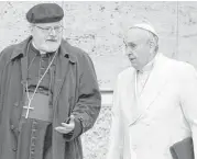  ?? Associated Press file ?? Pope Francis, right, has quietly reduced sanctions against a handful of abusive priests, showing mercy in ways the pope’s own advisers question.