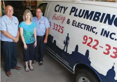  ??  ?? Rick Bonte, Elwen Guthrie and Ron Carroll help shape the charitable giving efforts at City Plumbing, Heating & Electric.