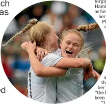  ?? GETTY ?? Grace Wisnewski, right, and Kelli Brown after scoring against Canada at the U-17 World Cup in 2018.