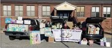  ?? SUBMITTED PHOTO ?? Working with the Foundation of Delaware County, the Secretarie­s and Paraprofes­sionals Union at the Rose Tree Media School District collected baby supplies to help new moms. Loading up several vans with the supplies to bring to the Foundation of Delaware County to distribute to moms in need, are, left to right, Eileen Dolan, Liz Stollsteim­er, Donna Lomas, and Shannon Walls.