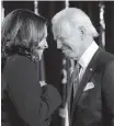  ?? CAROLYN KASTER AP ?? President-elect Joe Biden and
Vice President-elect Kamala Harris both made history in their Saturday victory.