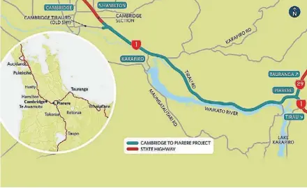  ??  ?? The Cambridge to Piarere route is getting a major upgrade.