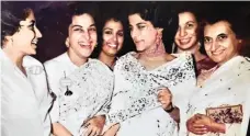  ?? ?? With Mrs Indira Gandhi (extreme right) and Meena Kumari (extreme left) at a star-studded charity show organised by Nargis