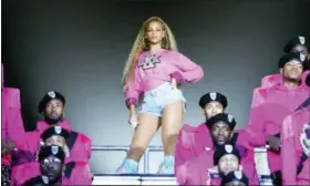  ?? ASSOCIATED PRESS ?? This image released by Netflix shows Beyonce in a scene from her documentar­y “Homecoming: A Film by Beyoncé.”