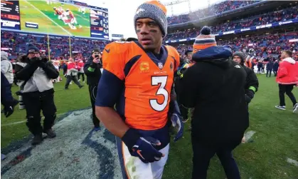  ?? ?? Russell Wilson missed the playoffs in both of his seasons in Denver. Photograph: Ron Chenoy/USA Today Sports