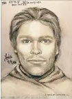  ??  ?? This drawing reports to show the man that adult film actress Stormy Daniels says threatened her.