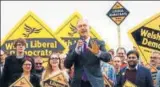  ?? AFP ?? Liberal Democrats leader Tim Farron with supporters
