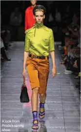  ??  ?? A look from Prada’s spring show.