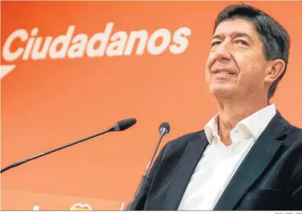  ?? RAÚL CARO / EFE ?? Juan Marín, el pasado miércoles en la sede regional de Ciudadanos.